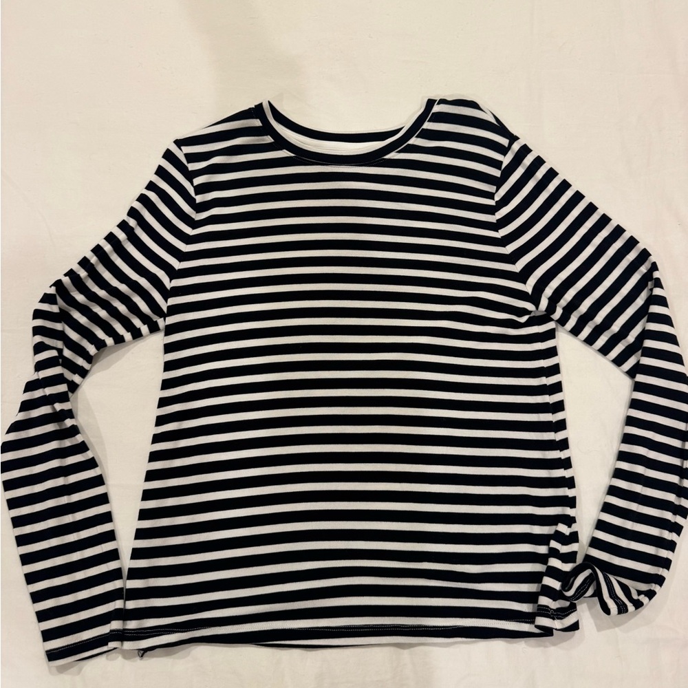 A New Day Black and White Striped Top
